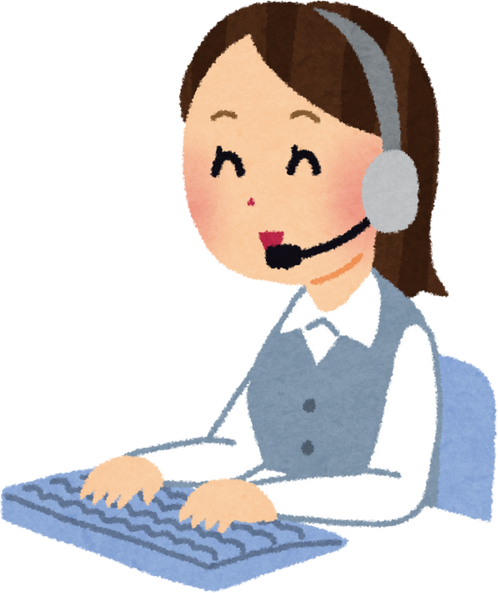 Illustration of Female Telephone Operator at Call Center